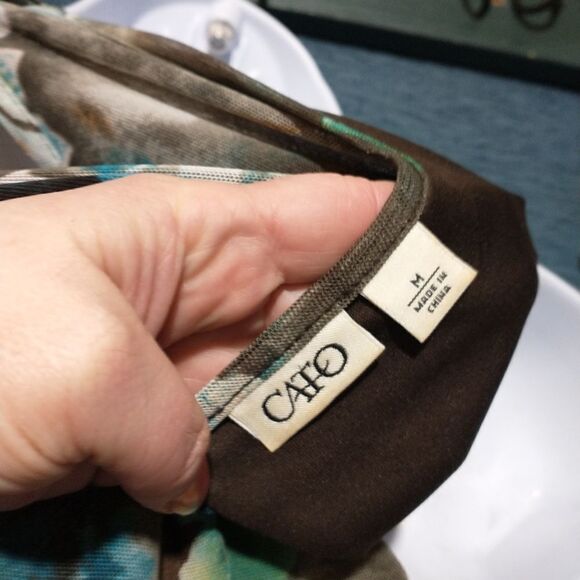 Cato ruched ruffle floral sleeveless blouse medium - Picture 4 of 4